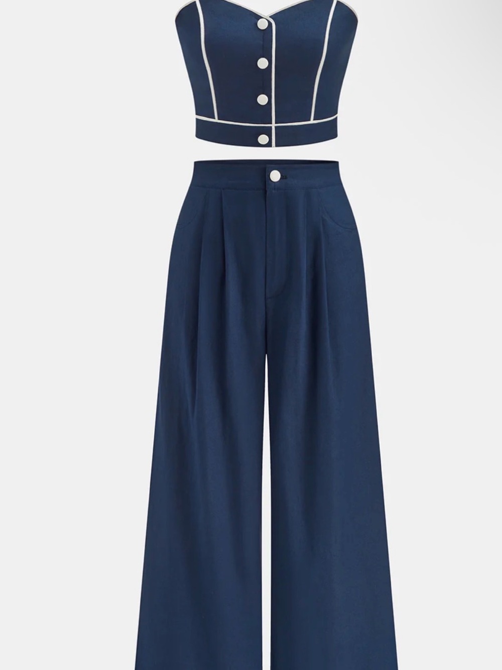 Commense!! Cotton Linen Cami Top & Wide Leg Pants Set - Picture 2 of 7